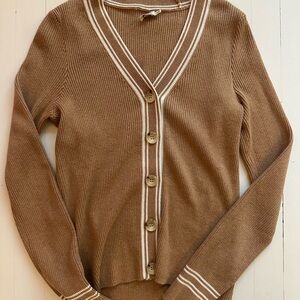 Faherty Women's Tan Cardigan Sweater
